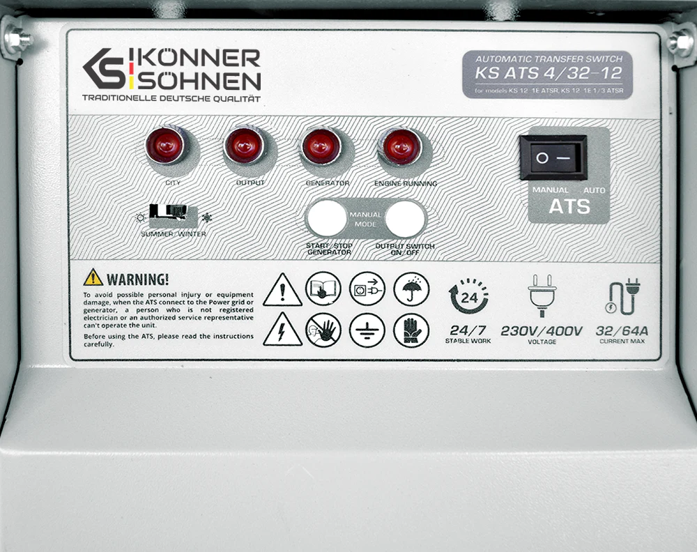 Automaatne ülekandelüliti Könner & Söhnen KS ATS 4 32-12 7 Automaatne ülekandelüliti Könner & Söhnen KS ATS 4/32-12