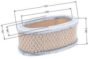 Õhufilter B&S ovaalne 7-8 HP vertikaalne võll