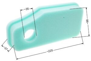 Õhufilter B&S vahtplastist 10-11 HP vertikaalne võll
