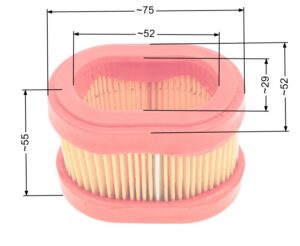 Air filter B&S 3 - 4HP oval horizontal shaft flathead engine