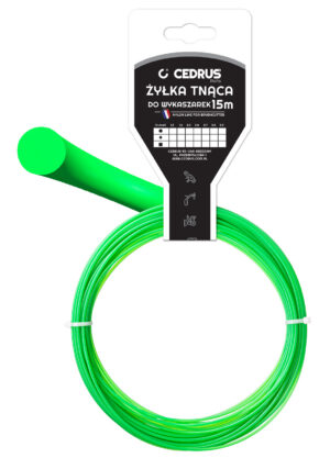 Trimmer line 2.0/15m /packaged/ round green