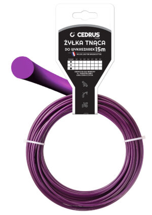 Trimmer line 3.0/15m /packaged/ round purple