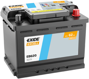 Exide Excell 62Ah 540A 242x175x190-+