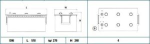 Exide StartPRO 225Ah1200A518x274x240-+